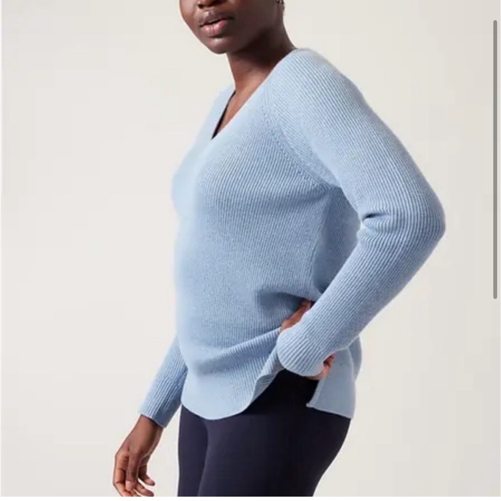 Athleta Sky Blue V-Neck Sweater